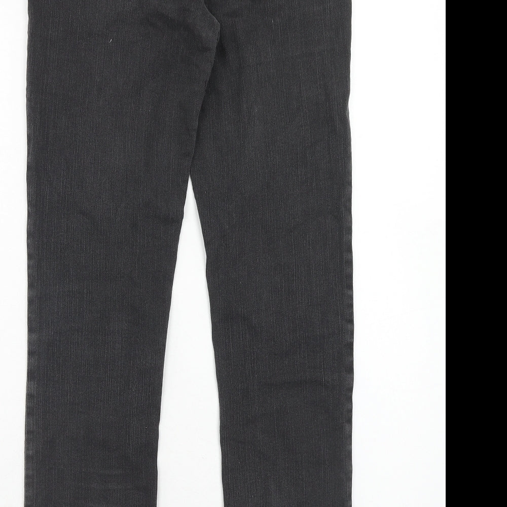 TU Womens Black Cotton Straight Jeans Size 10 Regular Zip