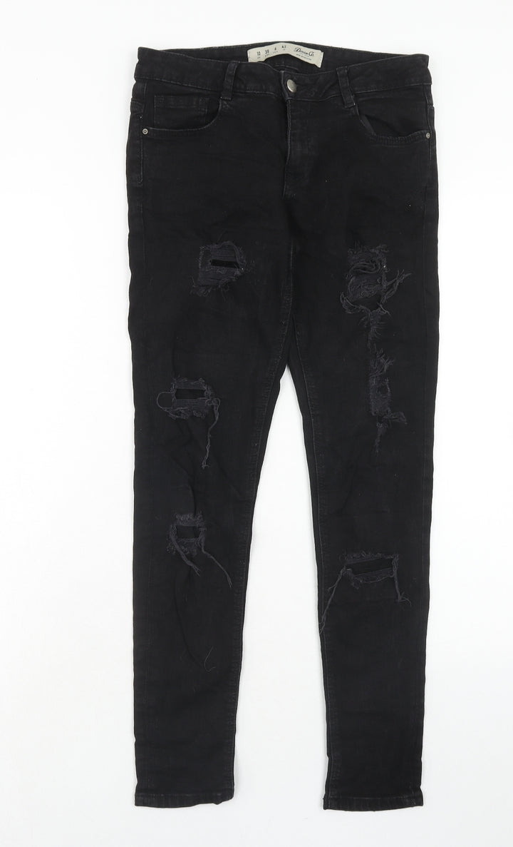 Denim & Co. Womens Black Cotton Skinny Jeans Size 10 Regular Zip
