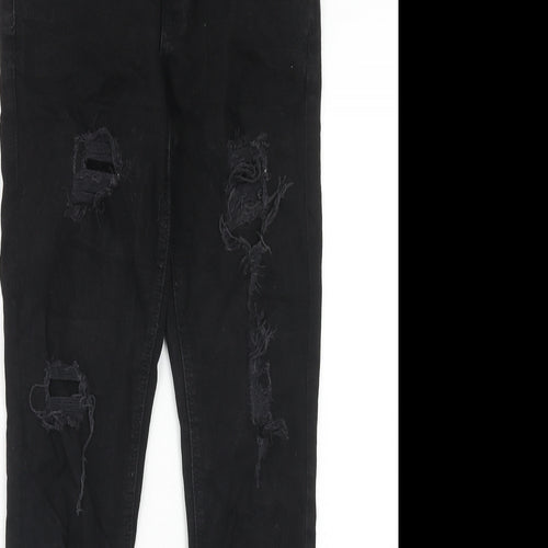 Denim & Co. Womens Black Cotton Skinny Jeans Size 10 Regular Zip