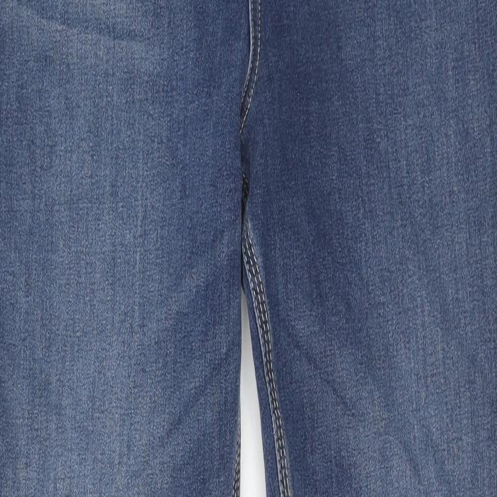 Marks and Spencer Womens Blue Cotton Skinny Jeans Size 14 Regular Zip