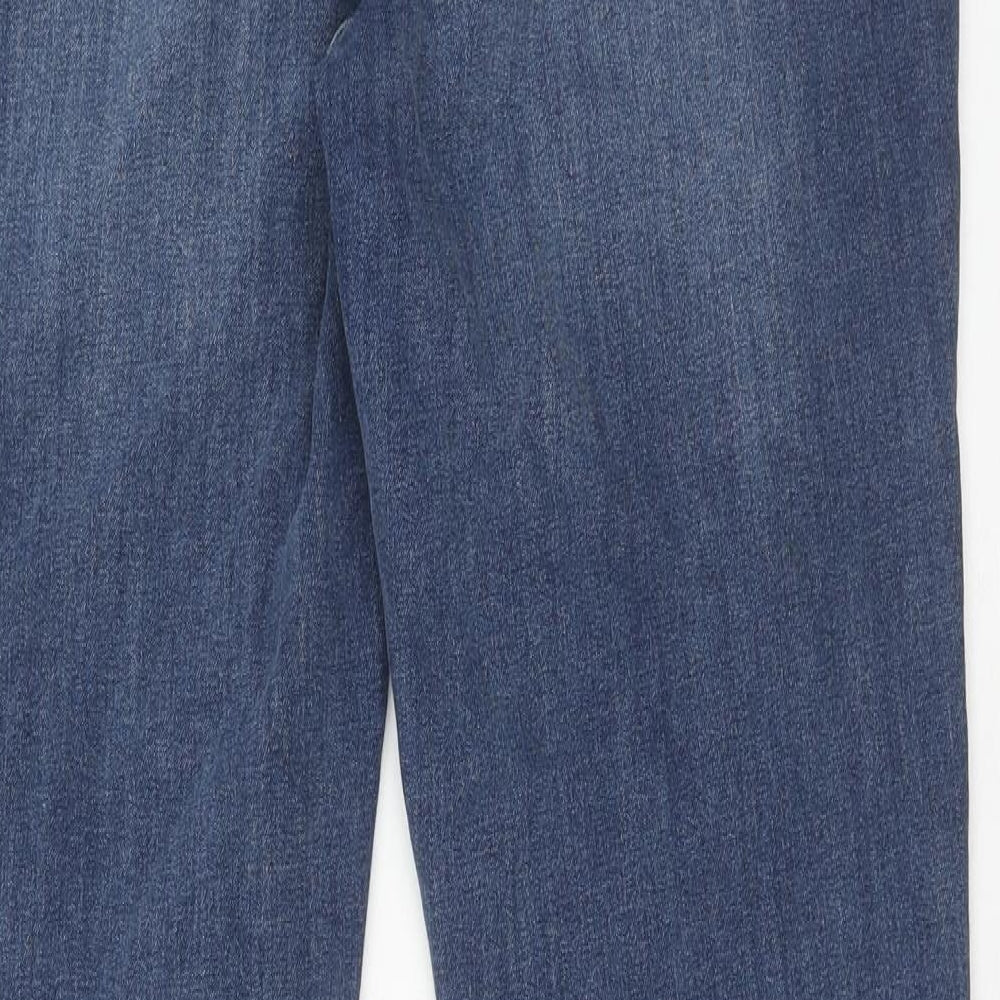 Marks and Spencer Womens Blue Cotton Skinny Jeans Size 14 Regular Zip