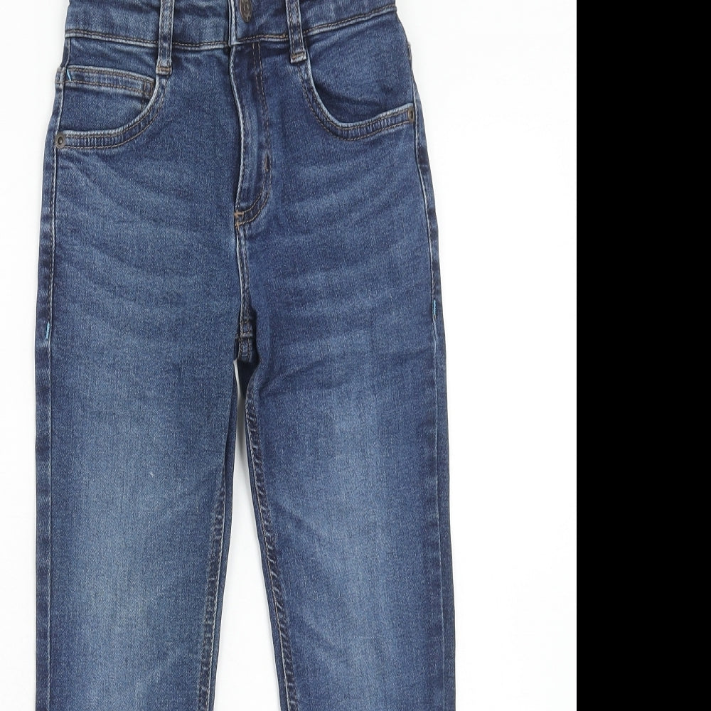 Boden Boys Blue Cotton Straight Jeans Size 8 Years Regular Button