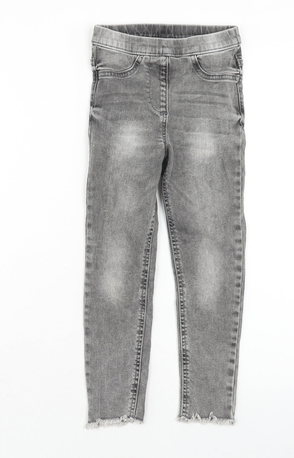 George Girls Grey Cotton Jegging Jeans Size 5-6 Years Regular Pullover