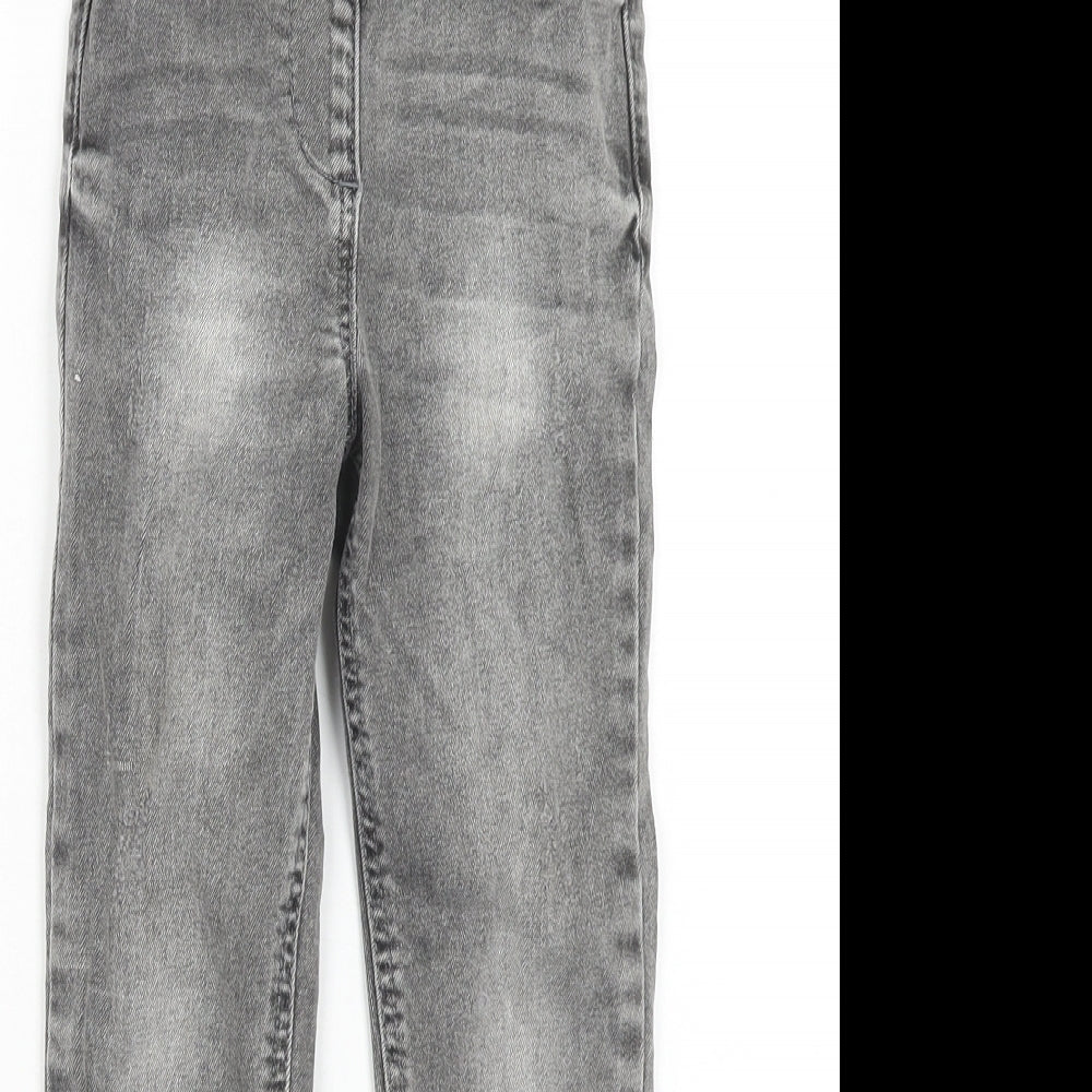 George Girls Grey Cotton Jegging Jeans Size 5-6 Years Regular Pullover