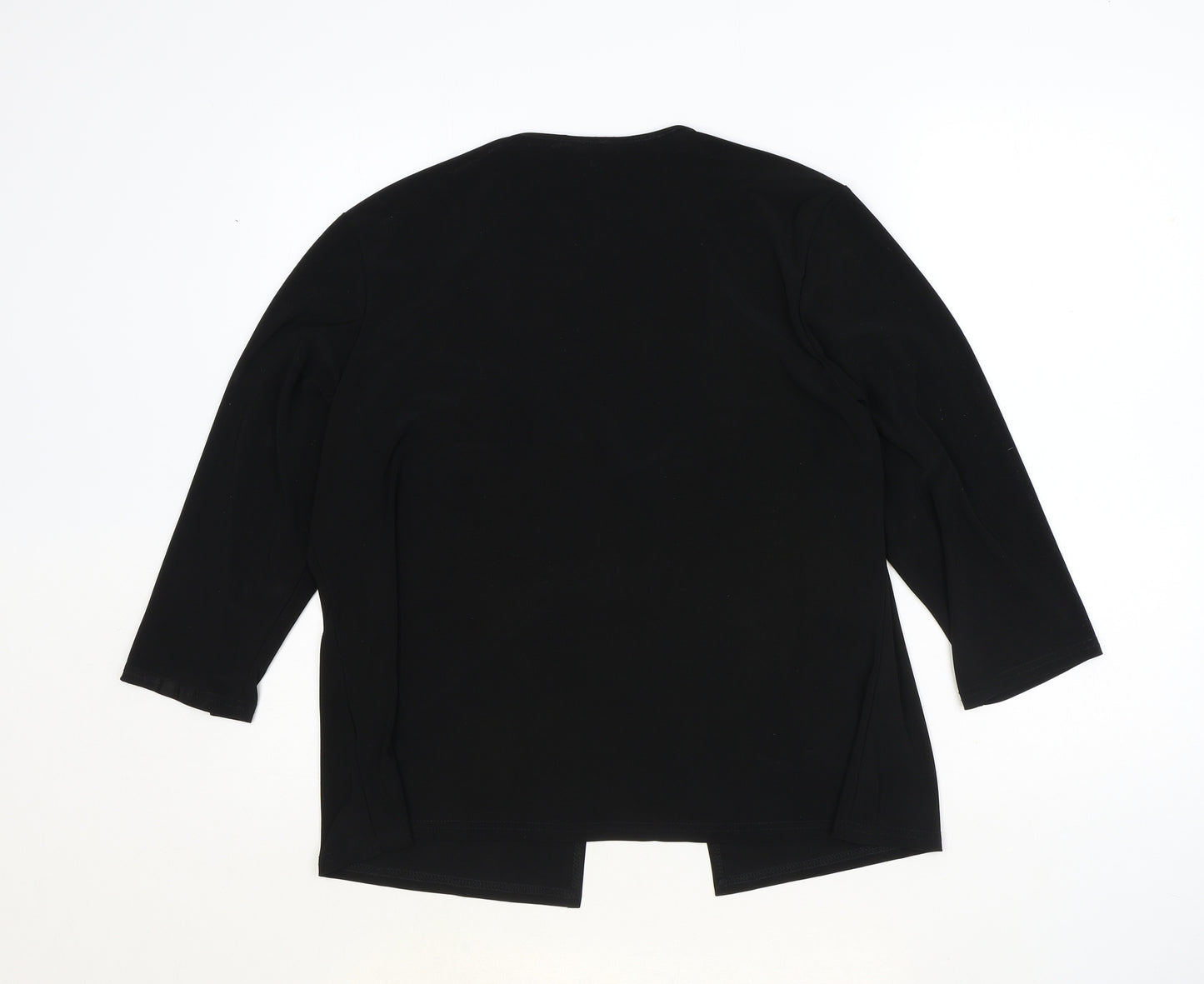 Essential Collection Womens Black Scoop Neck Polyester Cardigan Jumper Size 16 - Tie Front