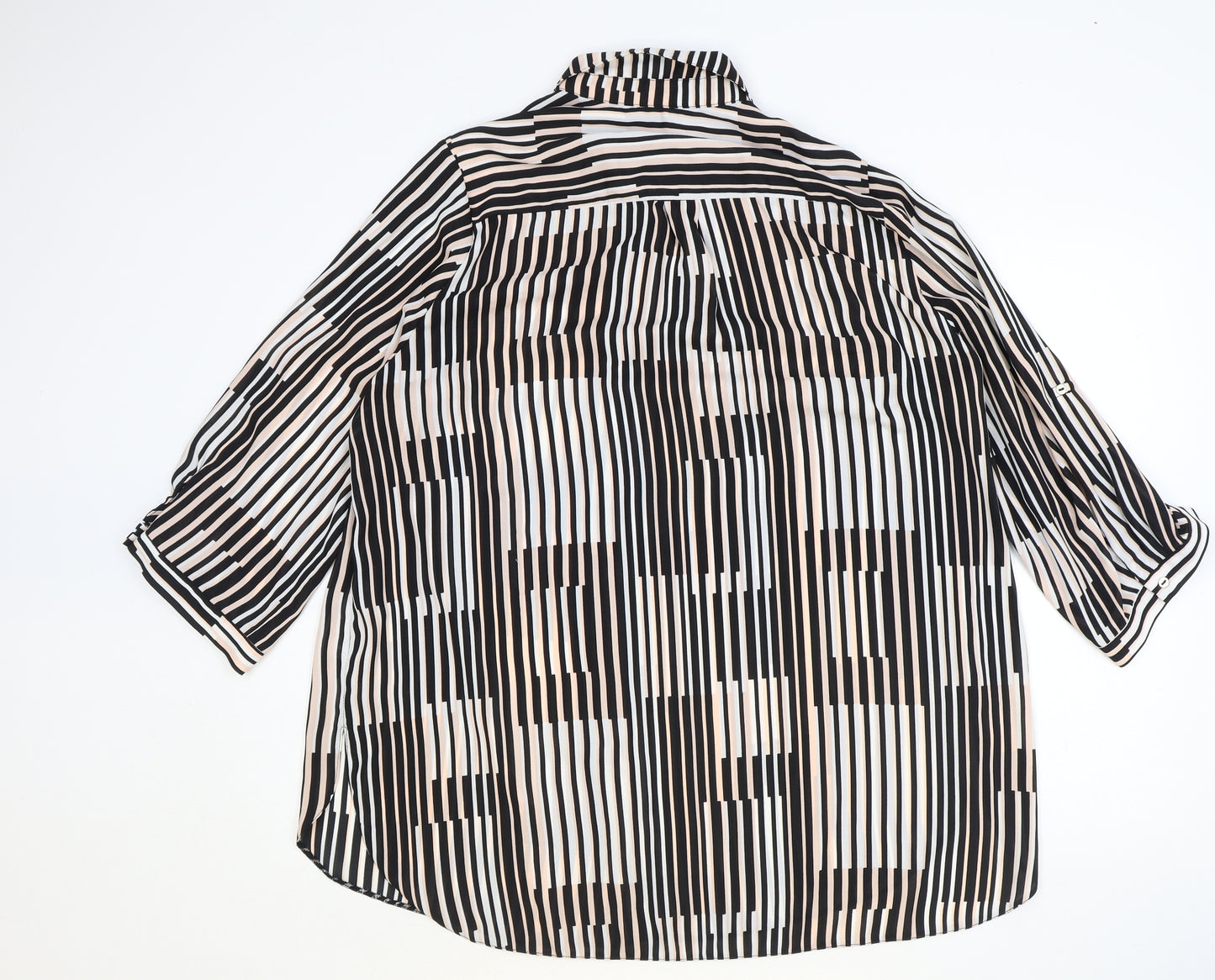 Dorothy Perkins Womens Multicoloured Striped Polyester Tunic Button-Up Size 20 Collared