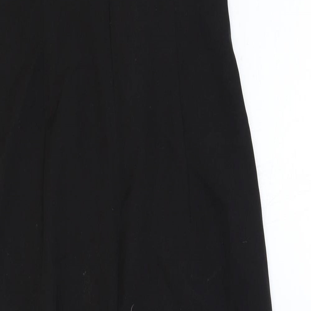 Zara Womens Black Polyester Slip Dress Size XS Square Neck Zip