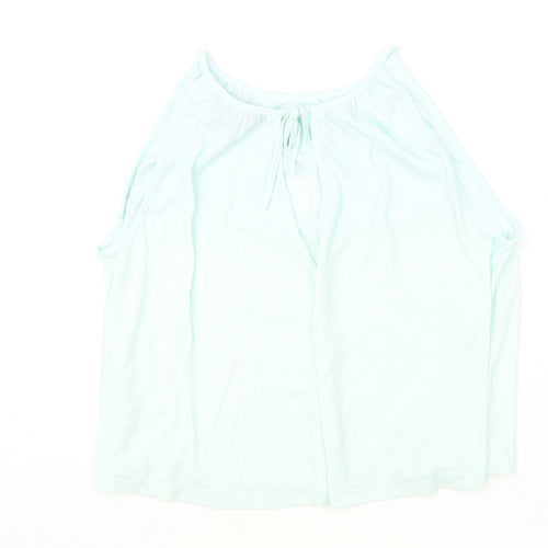 Atmosphere Womens Blue Polyester Basic Tank Size 14 Boat Neck