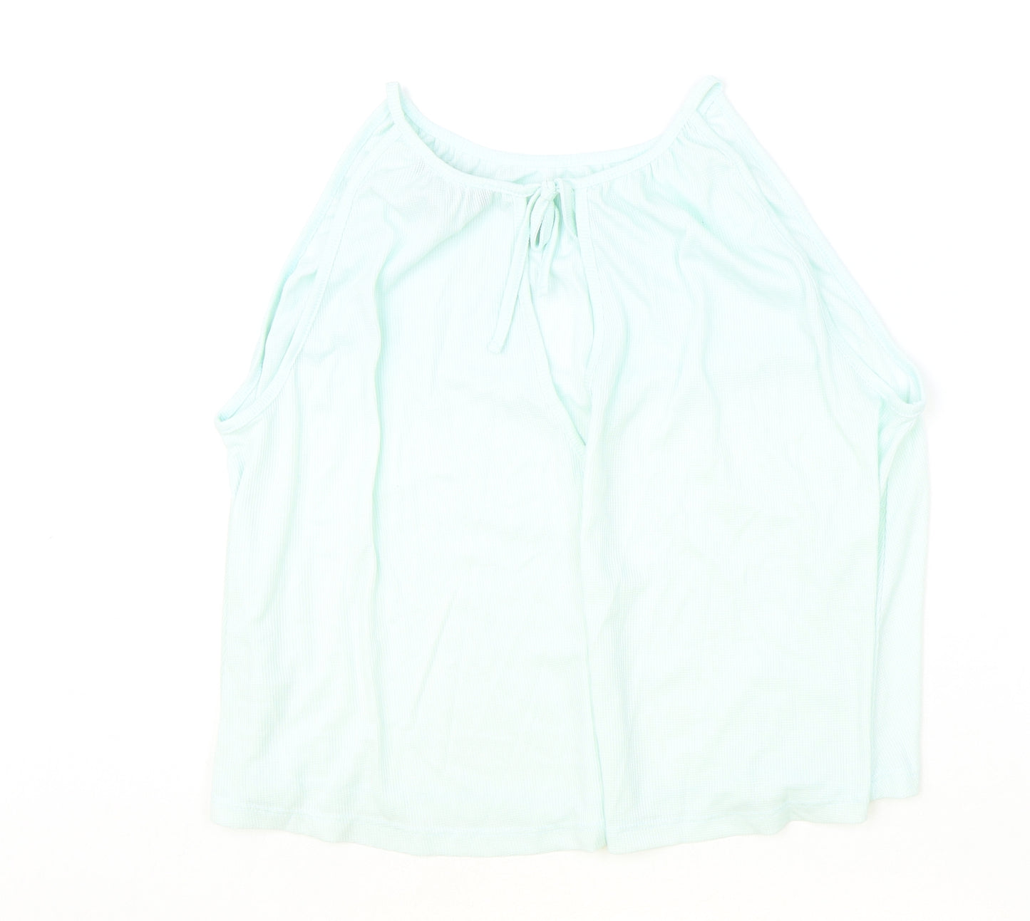 Atmosphere Womens Blue Polyester Basic Tank Size 14 Boat Neck