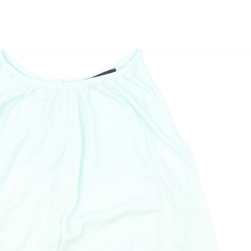 Atmosphere Womens Blue Polyester Basic Tank Size 14 Boat Neck