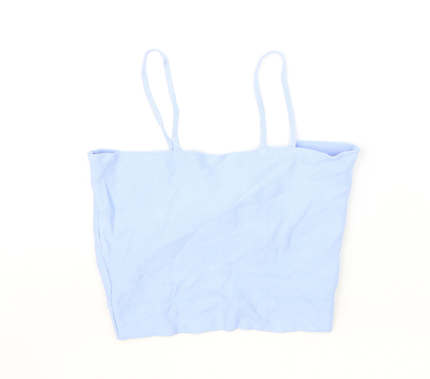 SheIn Womens Blue Viscose Cropped Tank Size S Square Neck