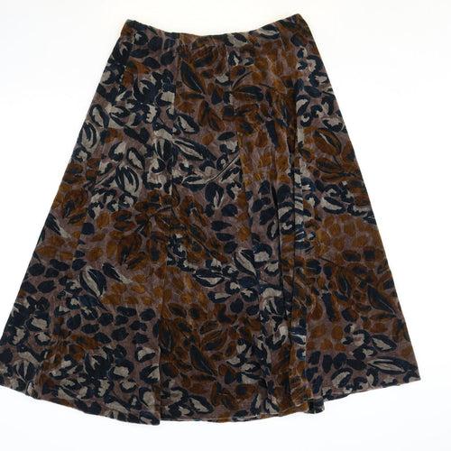 Preworn Womens Multicoloured Animal Print Cotton Swing Skirt Size 30 in - Leopard Pattern