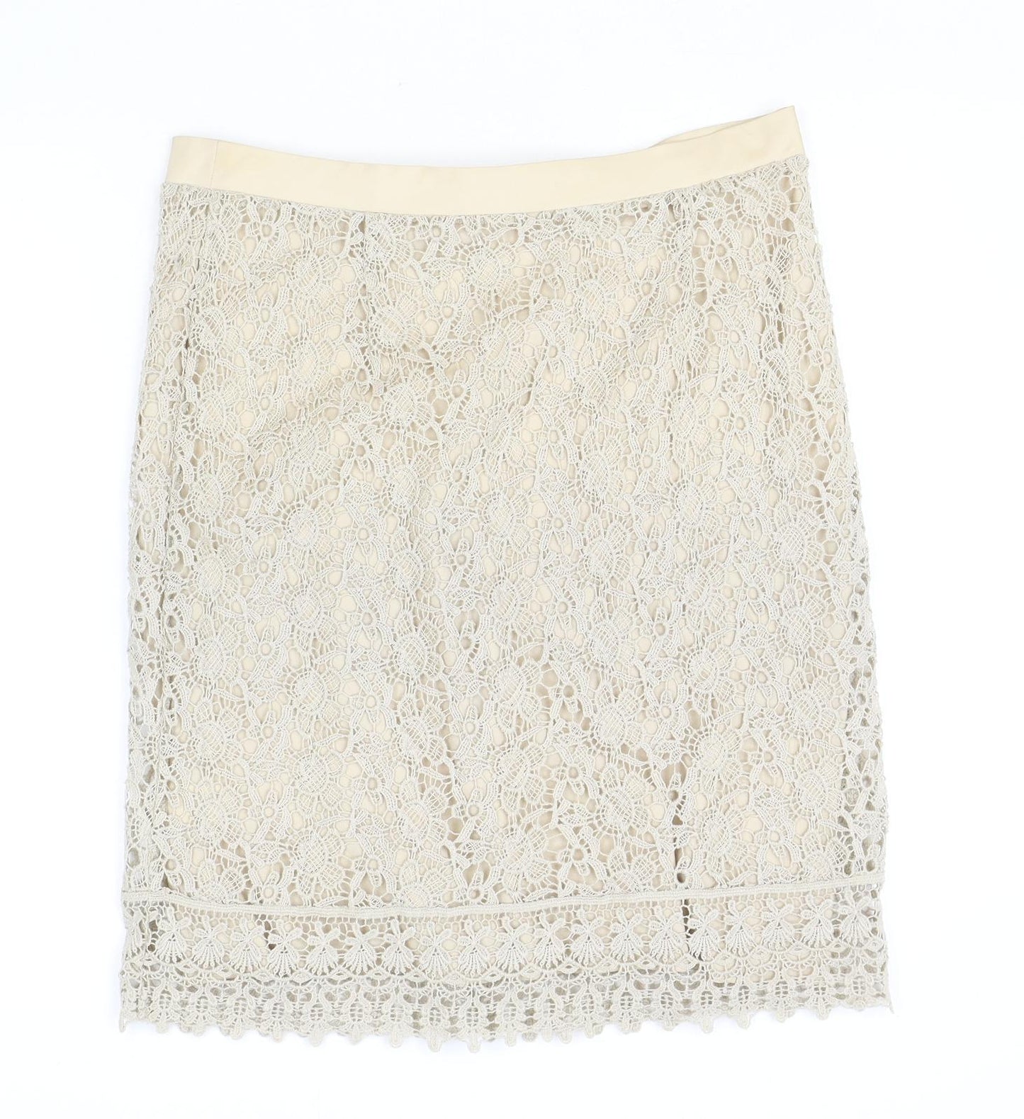 Kaliko Womens Beige Geometric Polyester Straight & Pencil Skirt Size 12