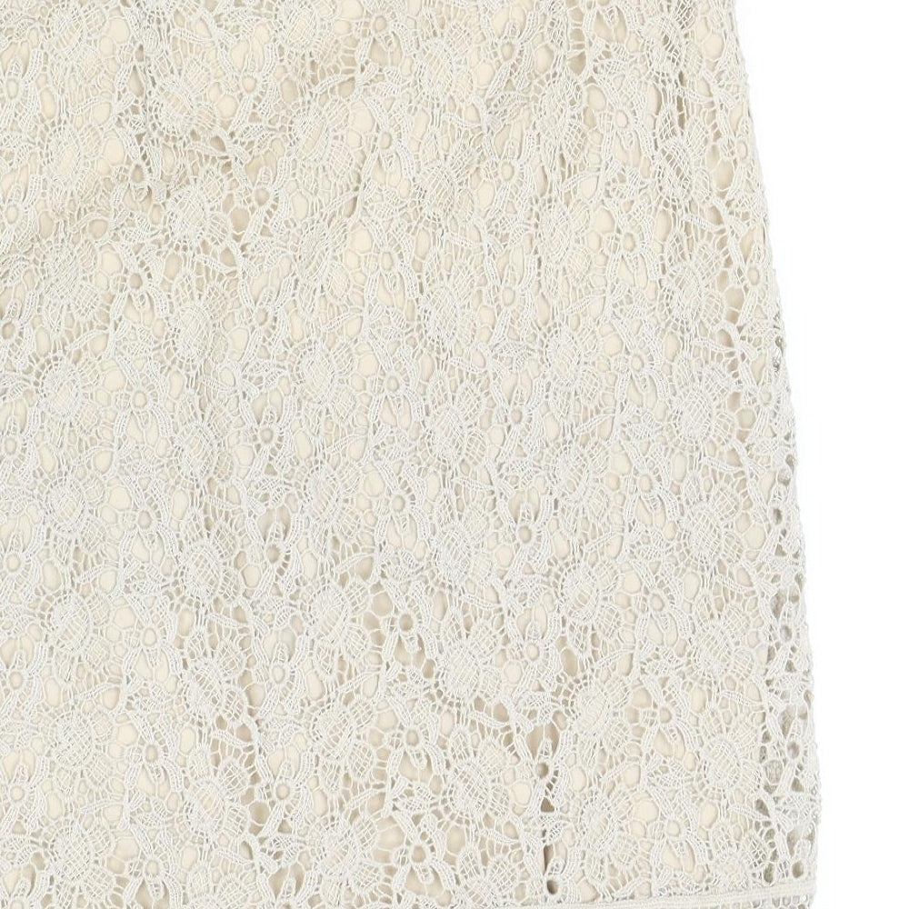 Kaliko Womens Beige Geometric Polyester Straight & Pencil Skirt Size 12
