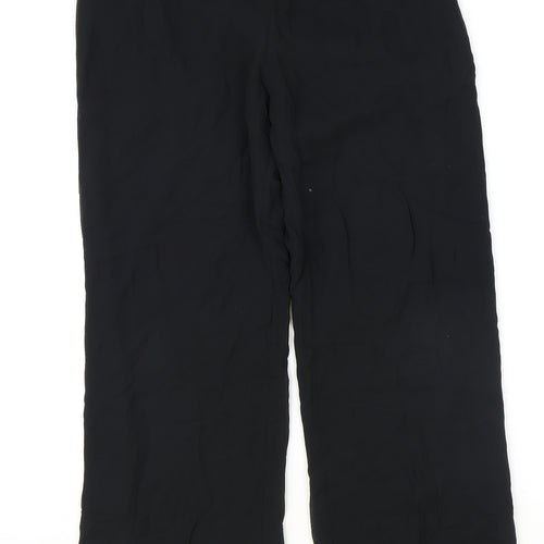 NEXT Womens Black Polyester Trousers Size 10 Regular Zip