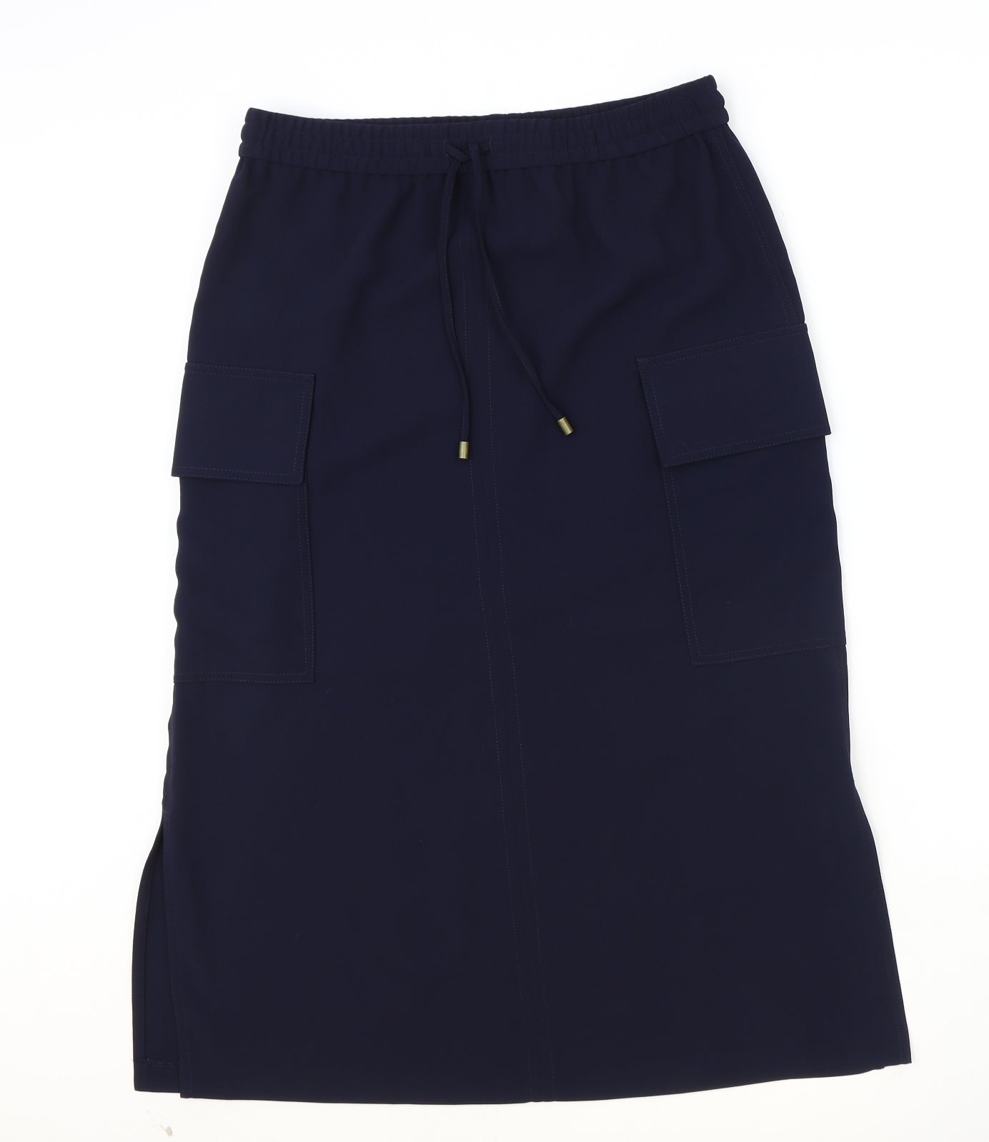 Marks and Spencer Womens Blue Polyester Cargo Skirt Size 12 Drawstring