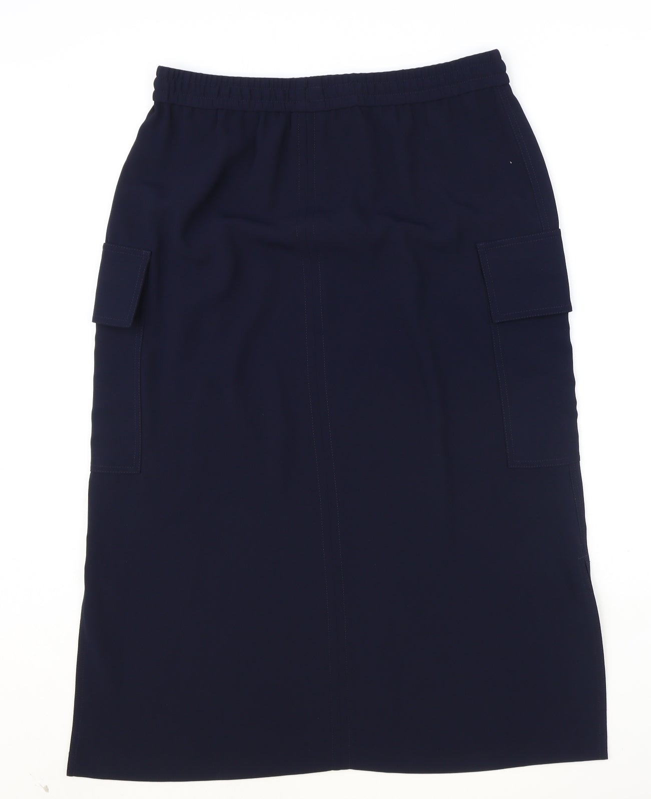 Marks and Spencer Womens Blue Polyester Cargo Skirt Size 12 Drawstring
