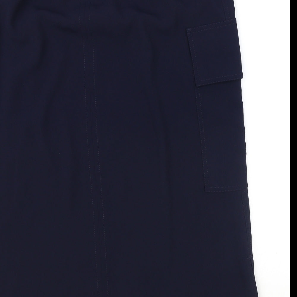 Marks and Spencer Womens Blue Polyester Cargo Skirt Size 12 Drawstring