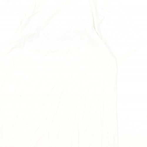 New Look Womens Ivory 100% Cotton Basic T-Shirt Size 8 Scoop Neck - Spice It Up