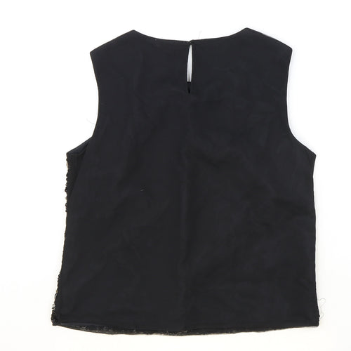 marylebon Girls Black Polyacrylate Fibre Basic Blouse Size 14-15 Years Boat Neck Button