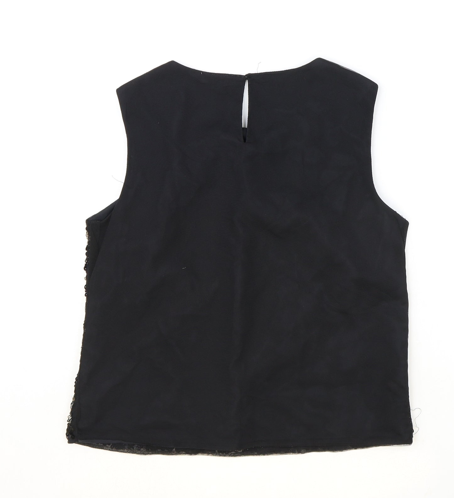 marylebon Girls Black Polyacrylate Fibre Basic Blouse Size 14-15 Years Boat Neck Button