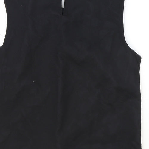 marylebon Girls Black Polyacrylate Fibre Basic Blouse Size 14-15 Years Boat Neck Button