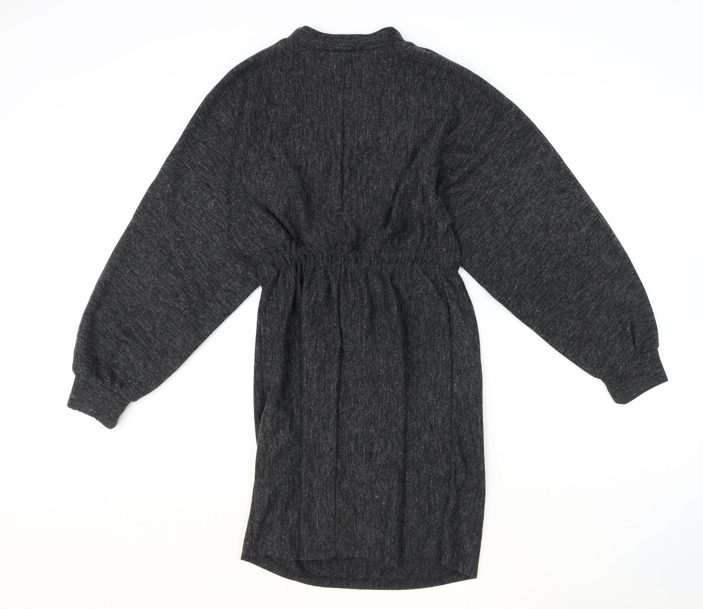 Primark Womens Green Polyester Jumper Dress Size 8 Round Neck Pullover - Drawstring Waist
