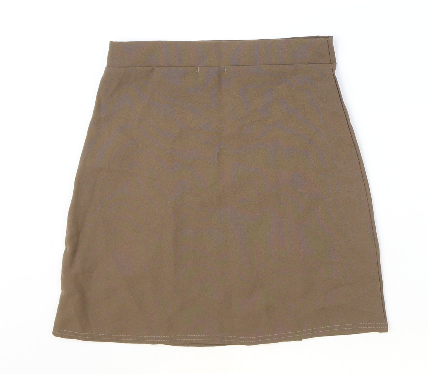 I SAW IT FIRST Womens Brown Polyester A-Line Skirt Size 8 Zip