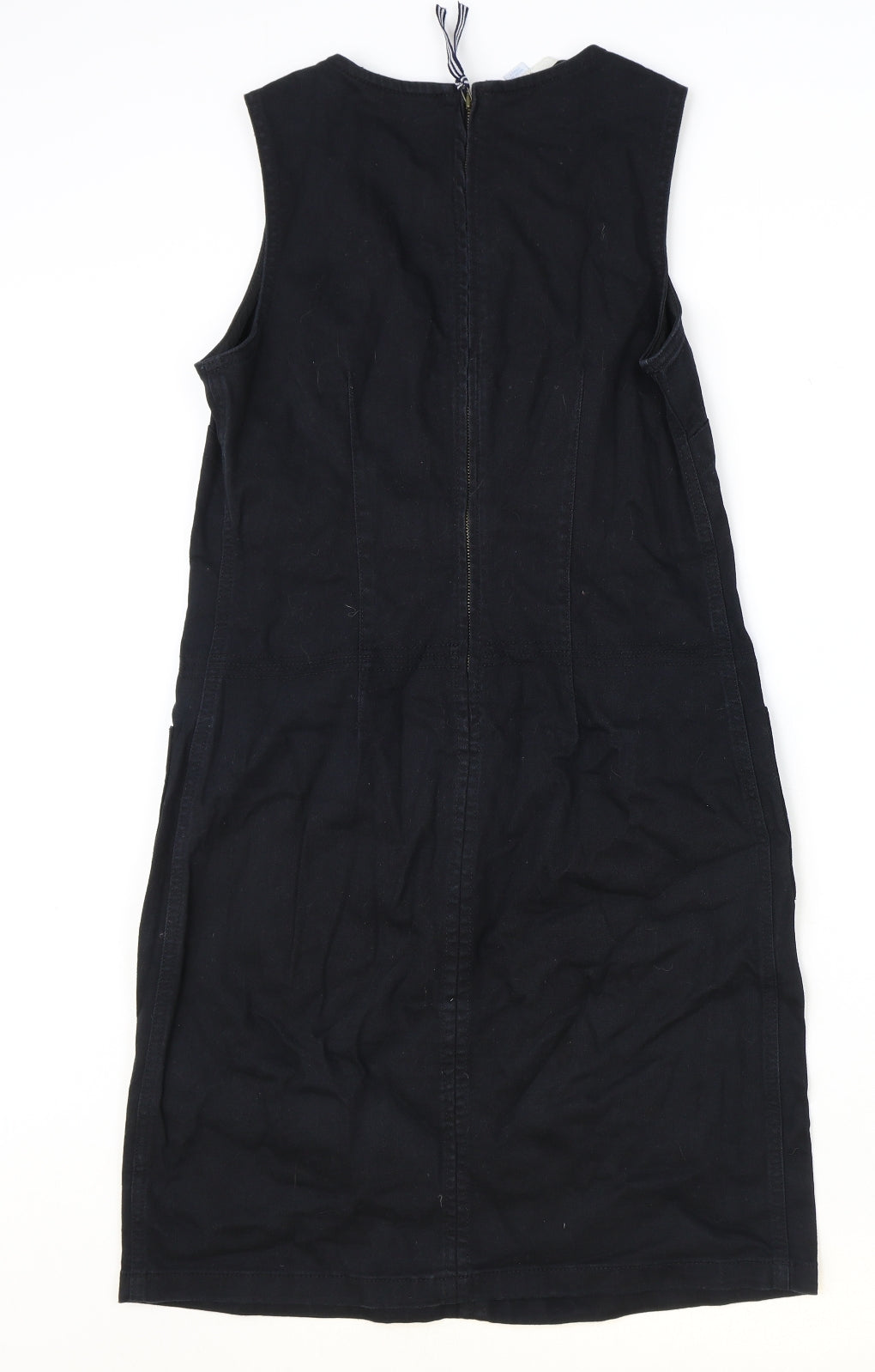 Boden Womens Black Cotton A-Line Size 10 Boat Neck Zip
