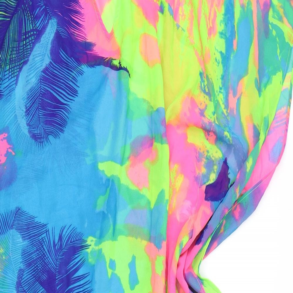 Boohoo Womens Multicoloured Geometric Polyester Kaftan Size S V-Neck Pullover - Tie Dye