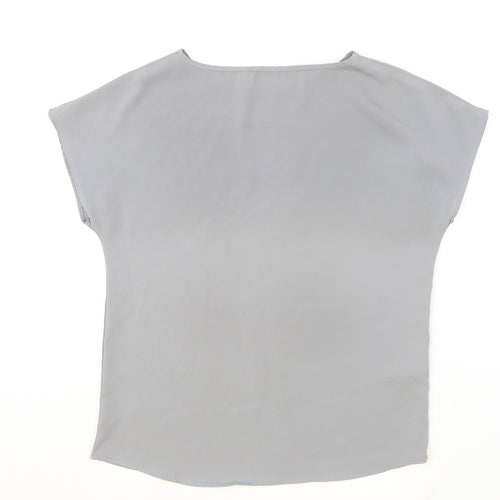 Preworn Womens Green Polyester Basic T-Shirt Size 8 Round Neck