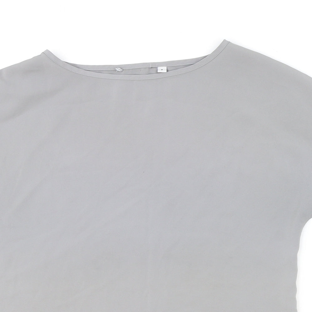 Preworn Womens Green Polyester Basic T-Shirt Size 8 Round Neck