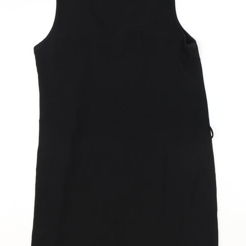 Preworn Womens Black Polyester Shift Size 14 V-Neck Pullover