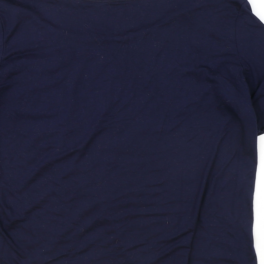 Red Herring Womens Blue Viscose Basic T-Shirt Size 18 Boat Neck