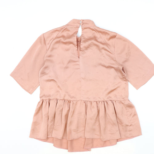 ASOS Womens Pink Polyester Basic Blouse Size 10 Round Neck - Smock