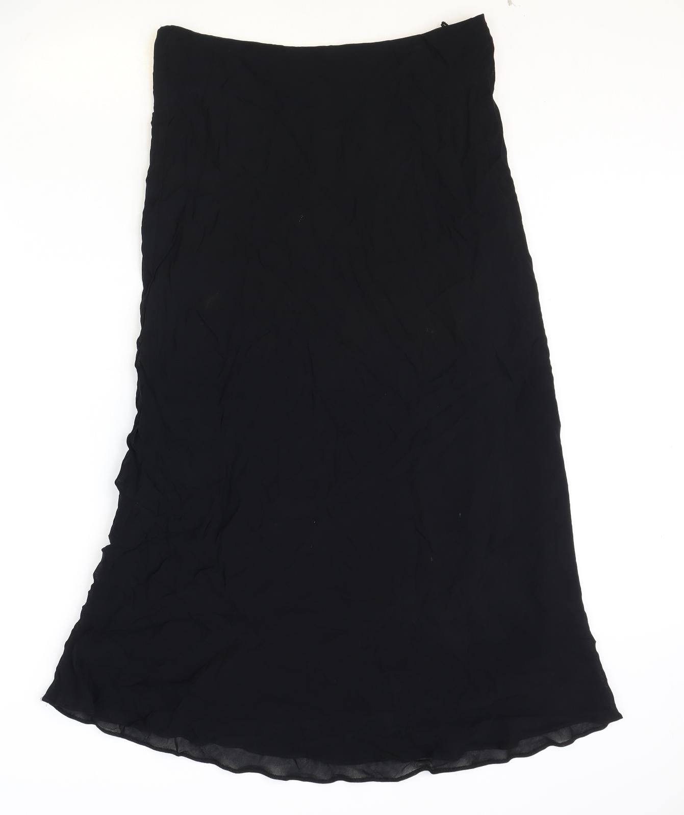 Marks and Spencer Womens Black Polyester A-Line Skirt Size 16