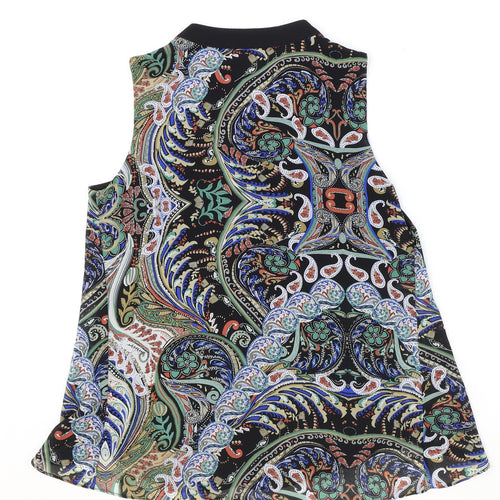 Deliah Womens Multicoloured Geometric Polyester Tunic Tank Size M Scoop Neck