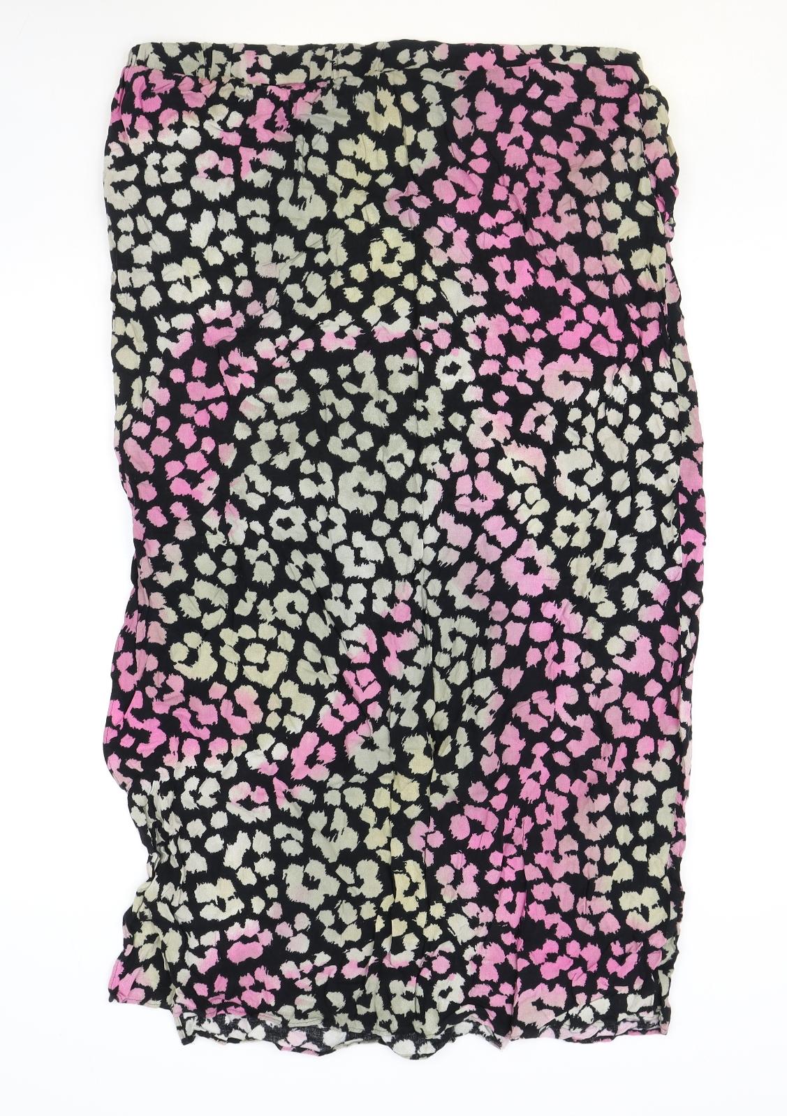 NEXT Womens Multicoloured Animal Print Polyester Straight & Pencil Skirt Size 16 Drawstring