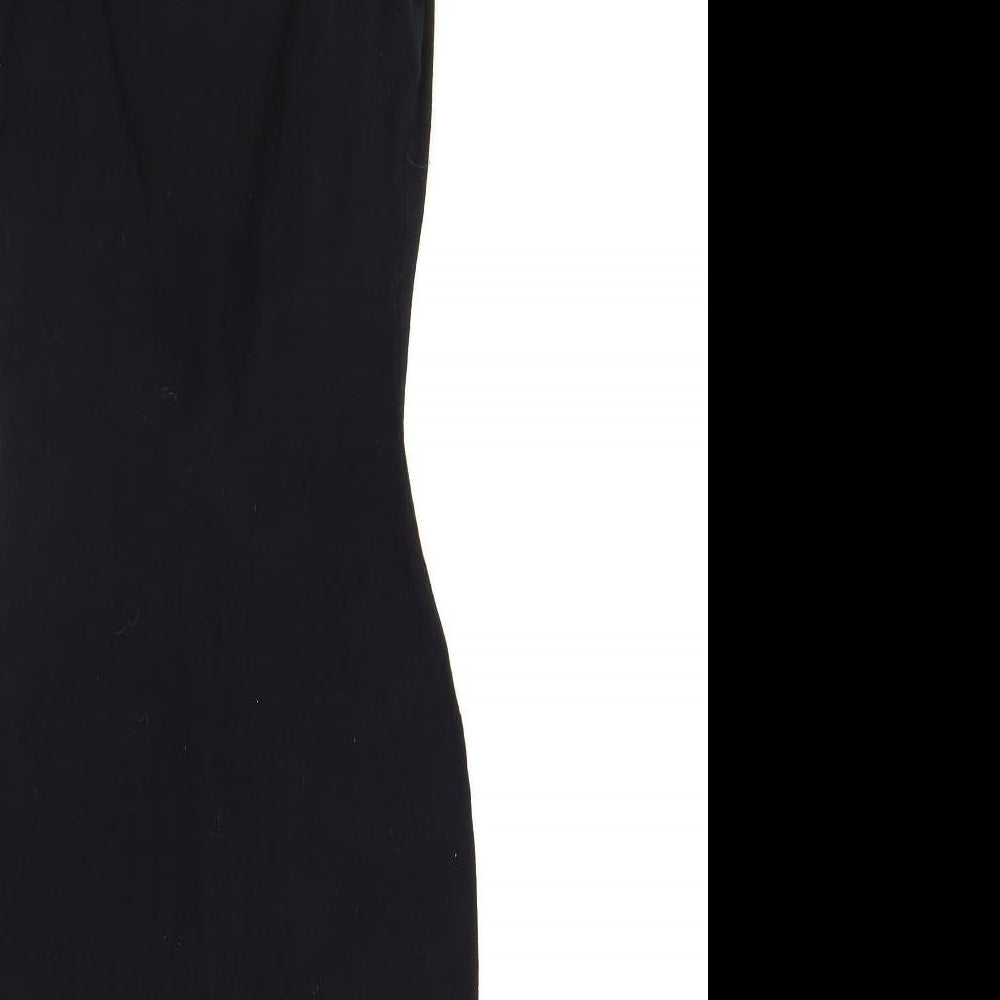 ASOS Womens Black Viscose Pencil Dress Size 8 Scoop Neck Pullover