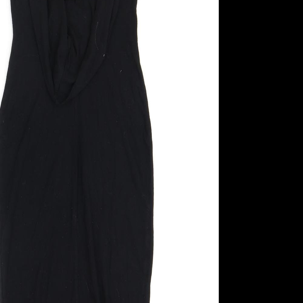 ASOS Womens Black Viscose Pencil Dress Size 8 Scoop Neck Pullover