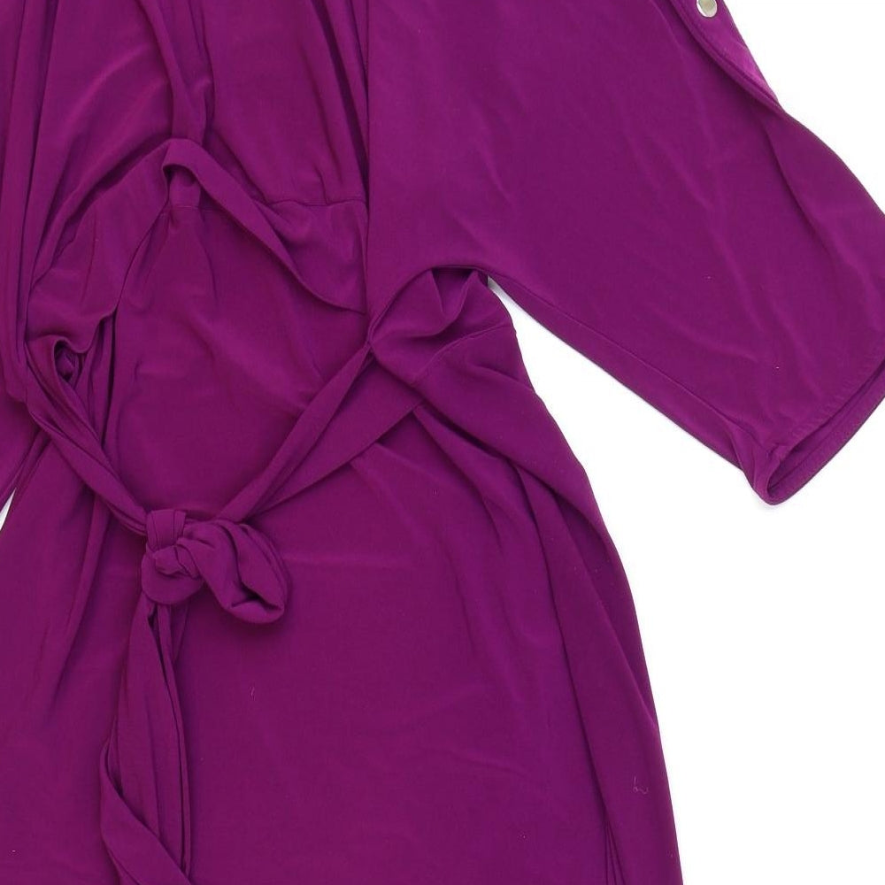 Bonmarché Womens Purple Polyester A-Line Size 20 Boat Neck Pullover