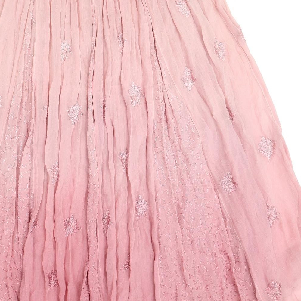 Ash Womens Pink Polyester Peasant Skirt One Size Drawstring