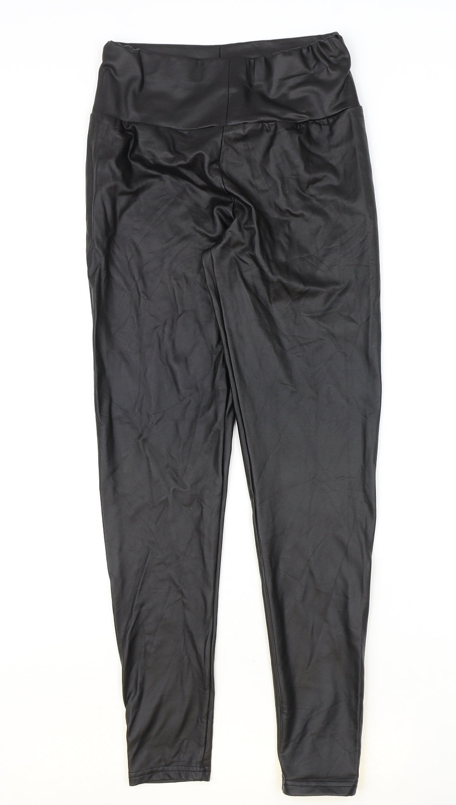 SheIn Womens Black Polyester Jogger Leggings Size S - Faux Leather