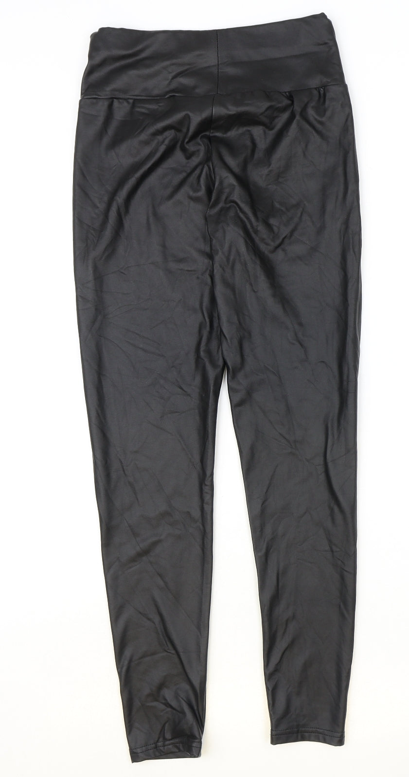 SheIn Womens Black Polyester Jogger Leggings Size S - Faux Leather