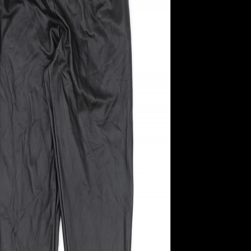 SheIn Womens Black Polyester Jogger Leggings Size S - Faux Leather
