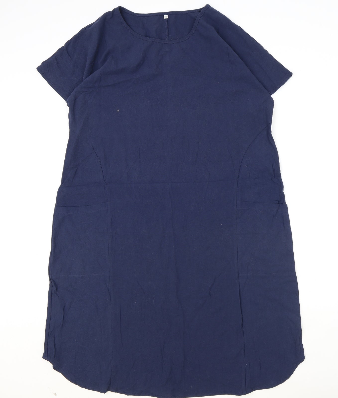 Preworn Womens Blue Cotton A-Line Size 2XL Round Neck Pullover
