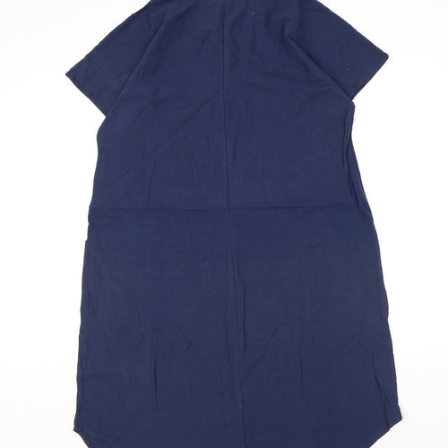 Preworn Womens Blue Cotton A-Line Size 2XL Round Neck Pullover