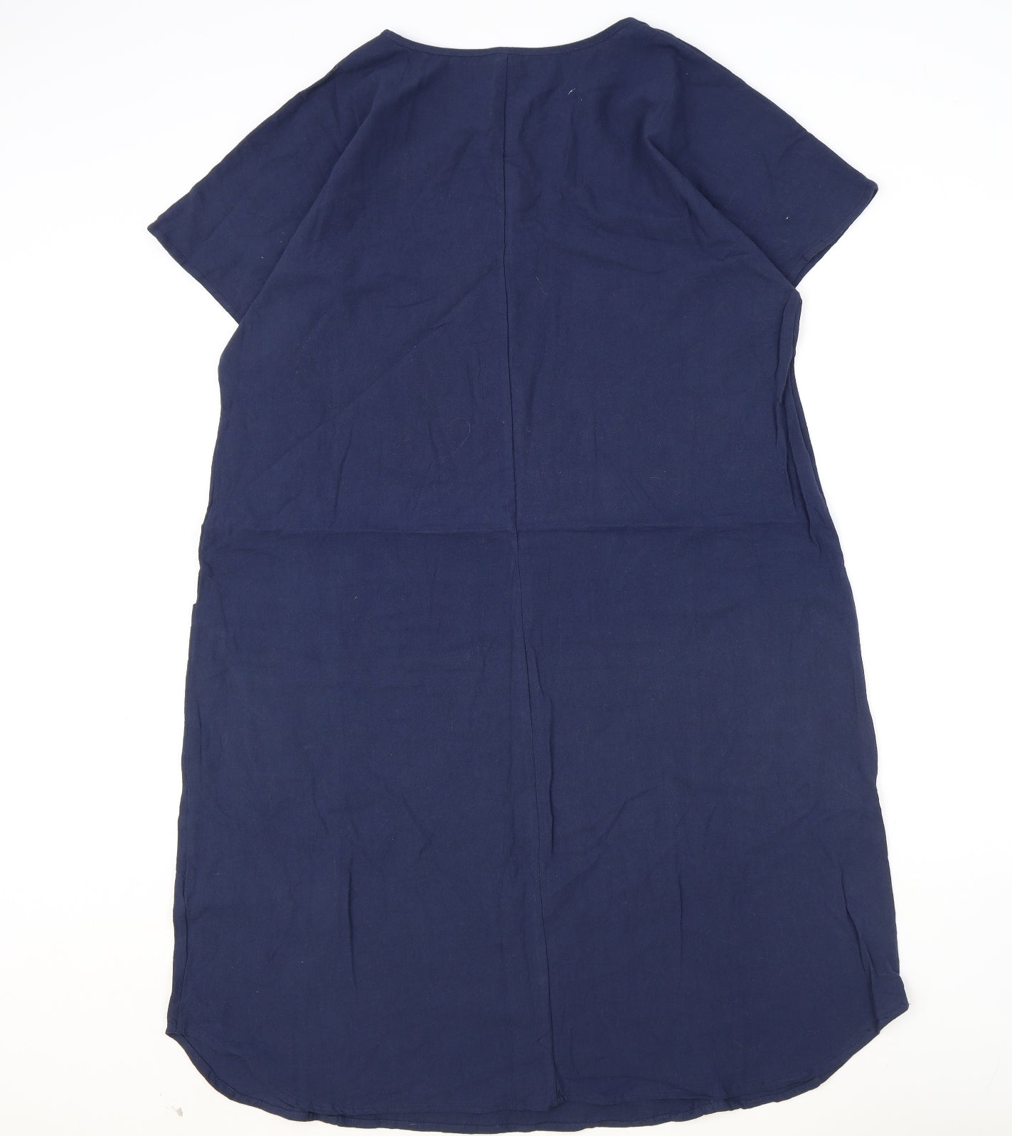 Preworn Womens Blue Cotton A-Line Size 2XL Round Neck Pullover