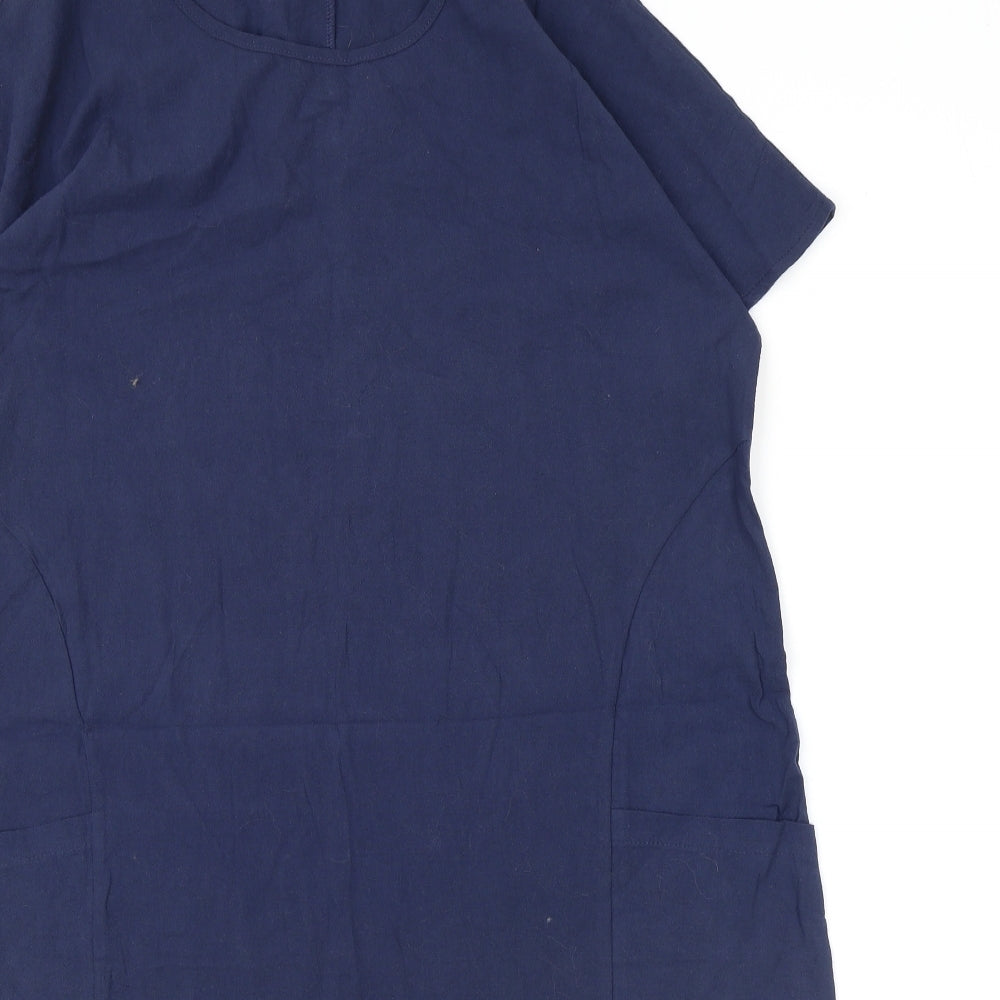 Preworn Womens Blue Cotton A-Line Size 2XL Round Neck Pullover