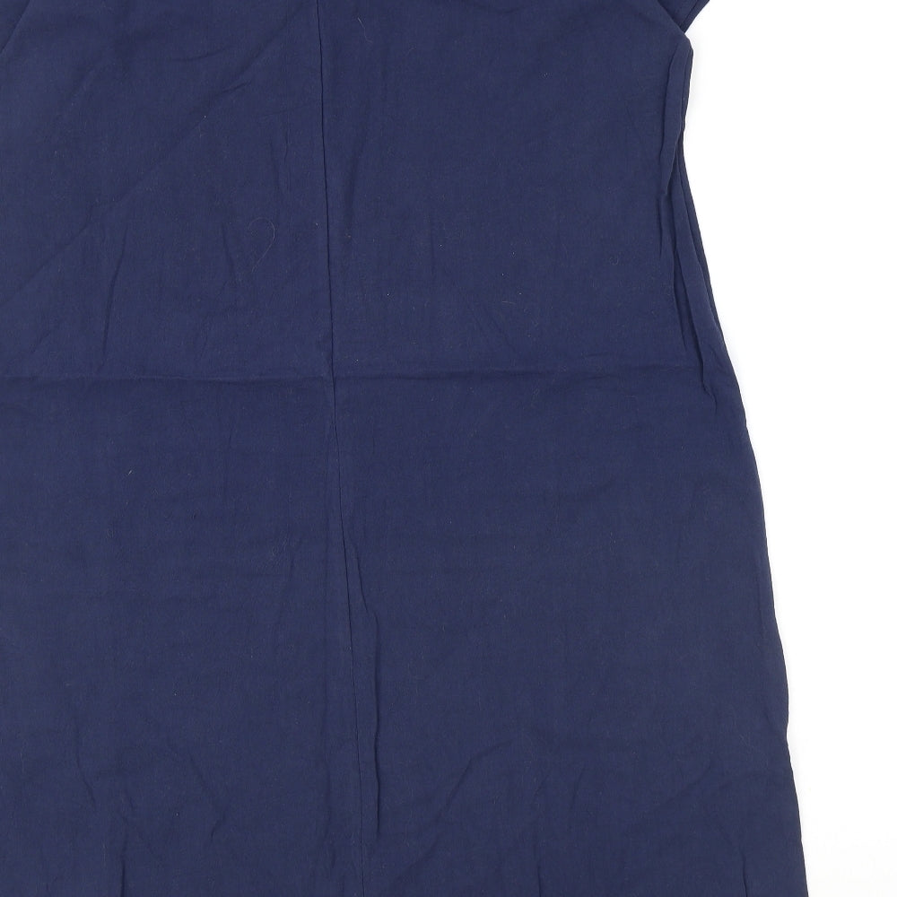 Preworn Womens Blue Cotton A-Line Size 2XL Round Neck Pullover